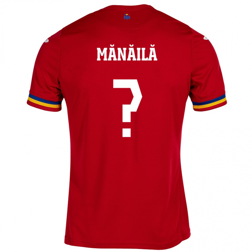 Kids Football Romania Erik Mănăilă #0 Red Away Jersey 24-26 T-Shirt