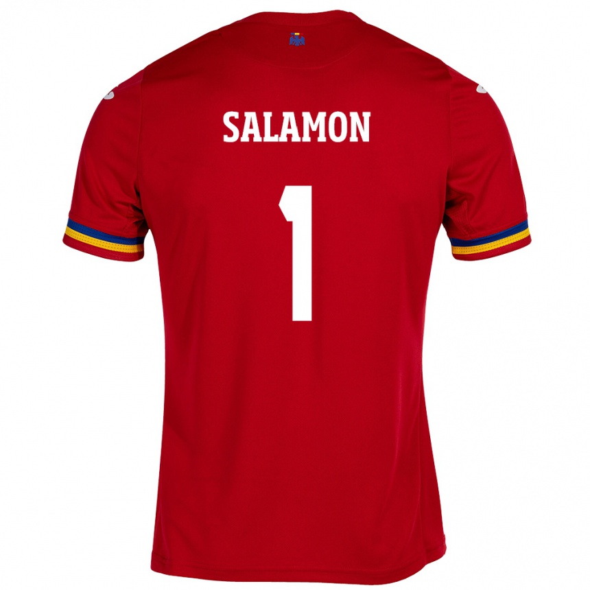 Kids Football Romania Szidonia Salamon #1 Red Away Jersey 24-26 T-Shirt