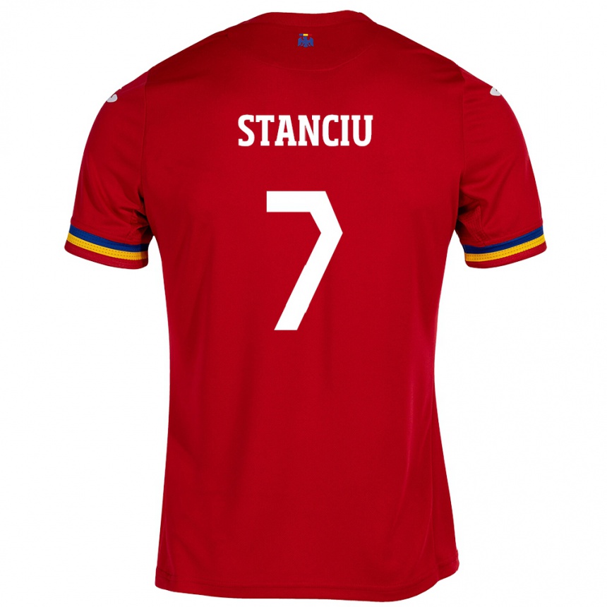 Kids Football Romania Ana Maria Stanciu #7 Red Away Jersey 24-26 T-Shirt