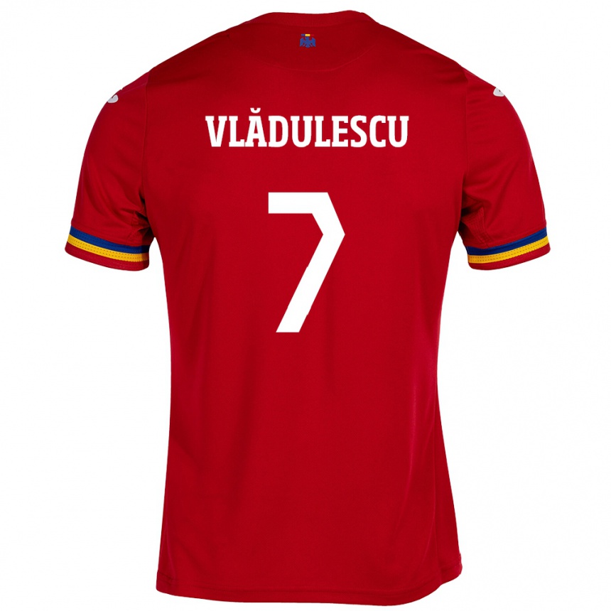 Kids Football Romania Ana Maria Vlădulescu #7 Red Away Jersey 24-26 T-Shirt