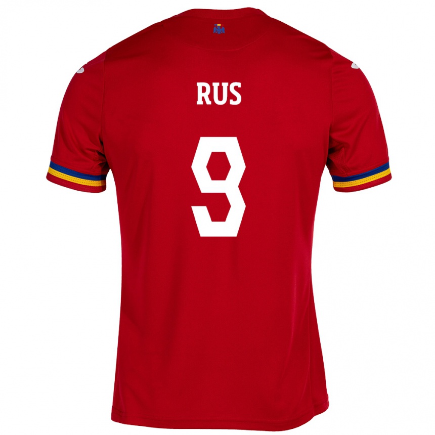 Kids Football Romania Laura Rus #9 Red Away Jersey 24-26 T-Shirt