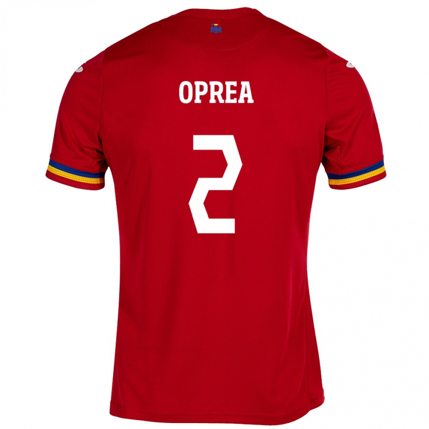 Kids Football Romania Olivia Oprea #2 Red Away Jersey 24-26 T-Shirt