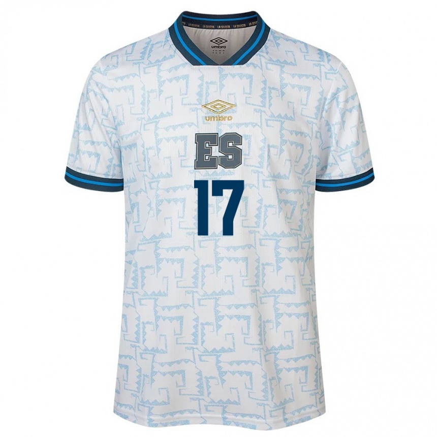 Kids Football El Salvador Kevin Román #17 White Away Jersey 24-26 T-Shirt