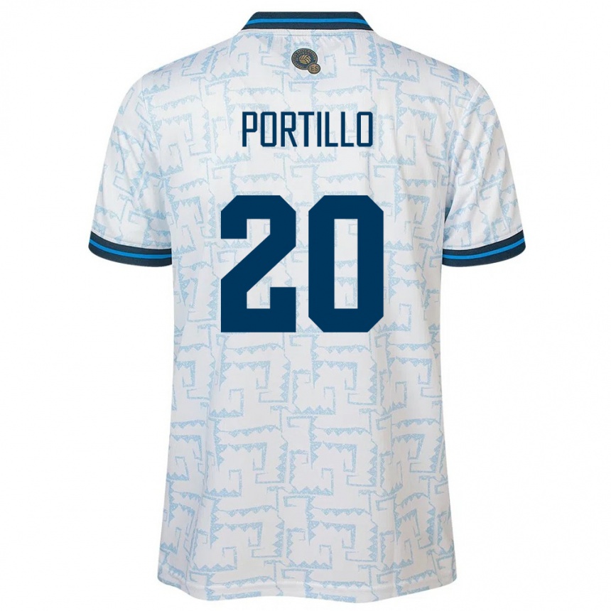 Kids Football El Salvador Isaac Portillo #20 White Away Jersey 24-26 T-Shirt