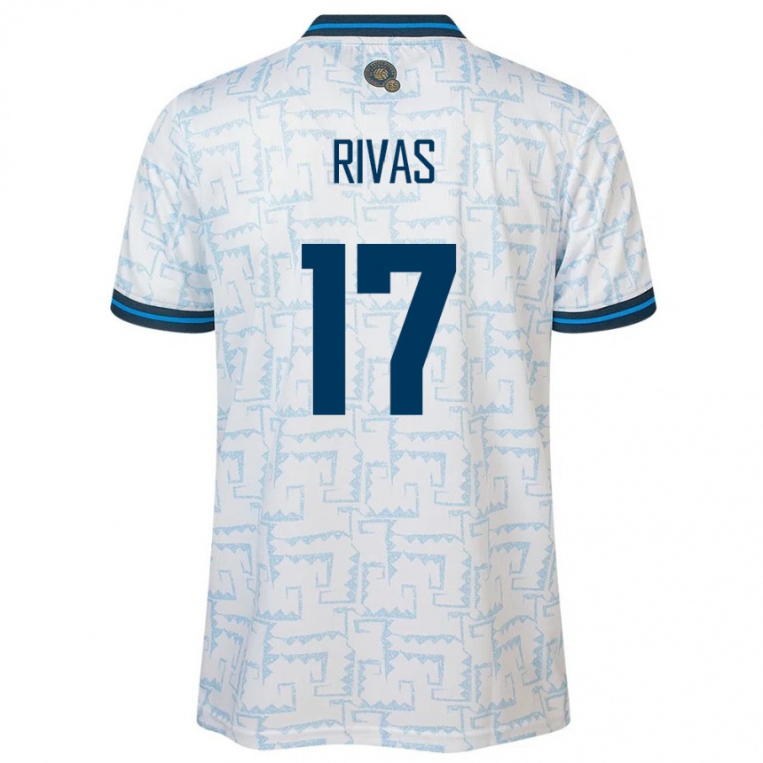 Kids Football El Salvador Eduardo Rivas #17 White Away Jersey 24-26 T-Shirt