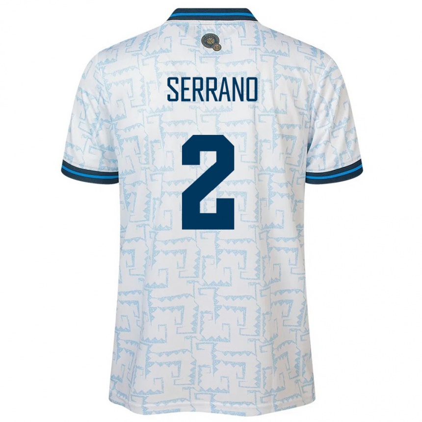 Kids Football El Salvador Alejandro Serrano #2 White Away Jersey 24-26 T-Shirt