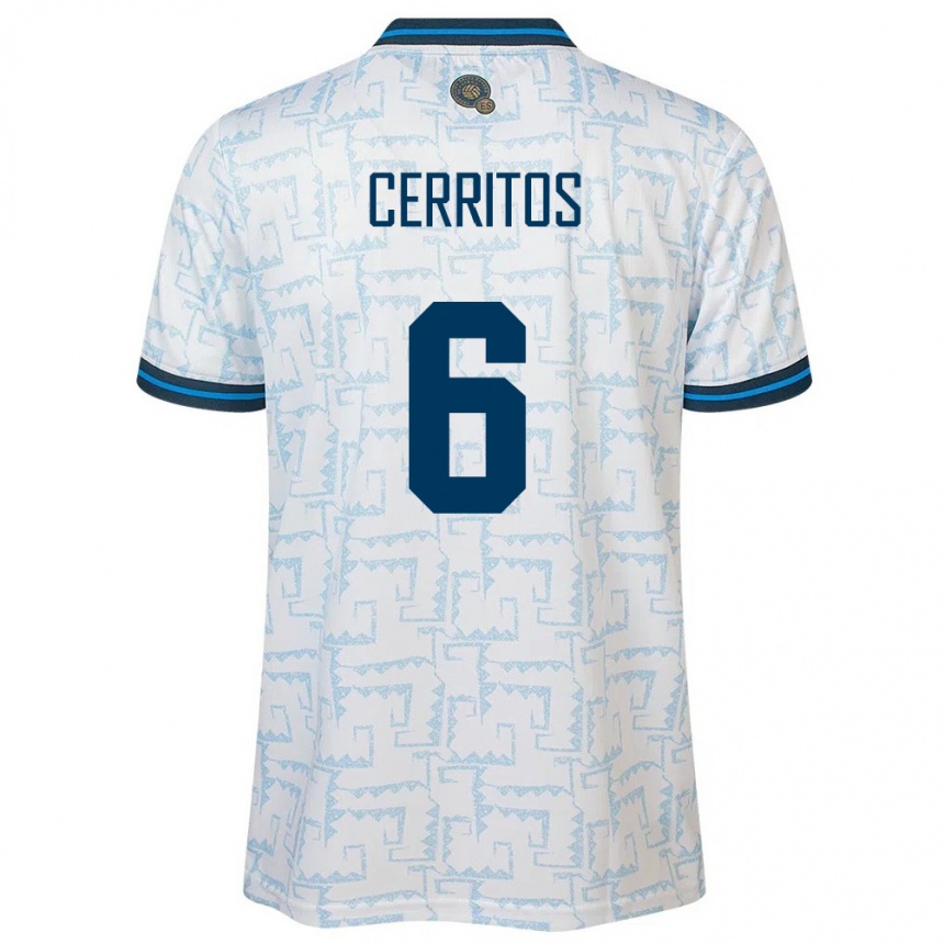 Kids Football El Salvador Mauricio Cerritos #6 White Away Jersey 24-26 T-Shirt