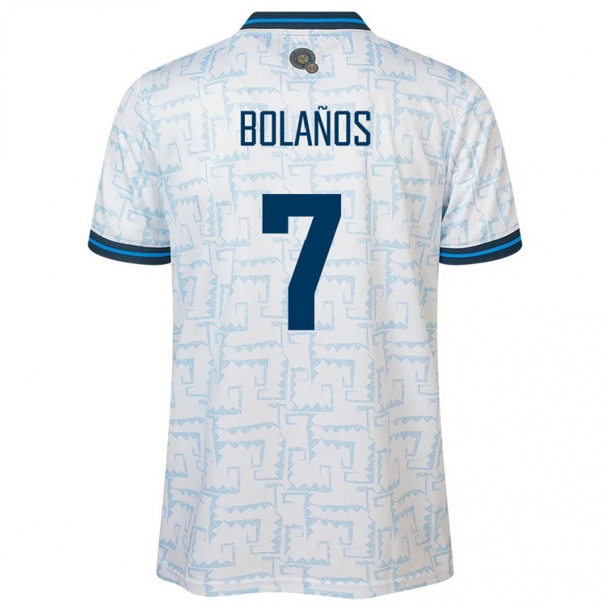 Kids Football El Salvador Javier Bolaños #7 White Away Jersey 24-26 T-Shirt