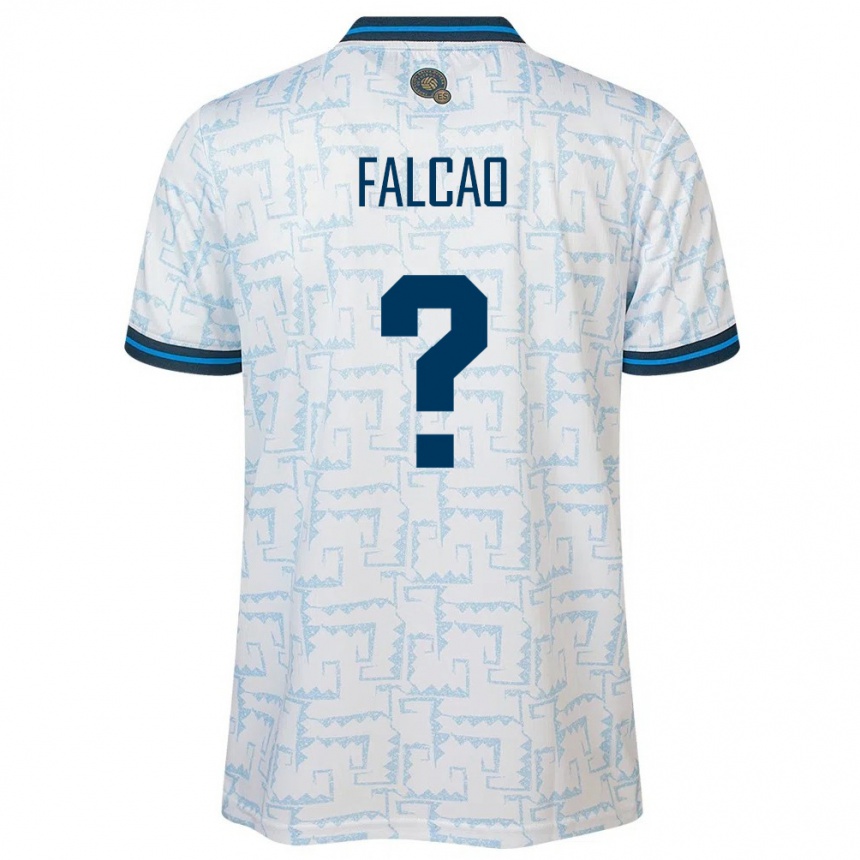 Kids Football El Salvador Kiano Falcao #0 White Away Jersey 24-26 T-Shirt