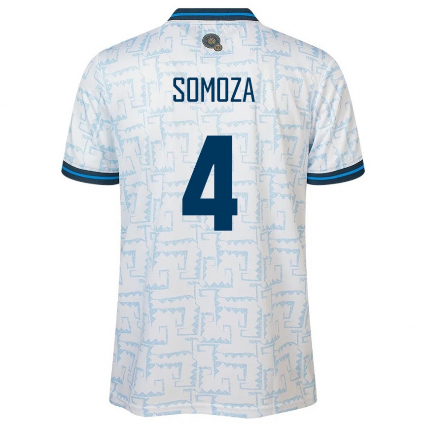 Kids Football El Salvador Néstor Somoza #4 White Away Jersey 24-26 T-Shirt