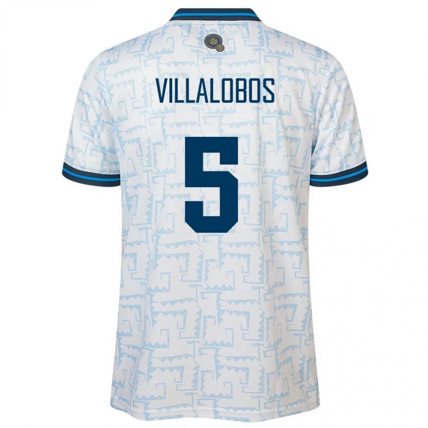 Kids Football El Salvador Kristian Villalobos #5 White Away Jersey 24-26 T-Shirt