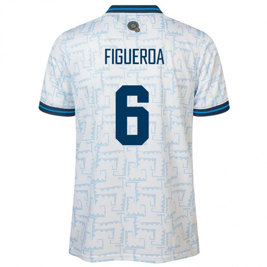 Kids Football El Salvador Elder Figueroa #6 White Away Jersey 24-26 T-Shirt