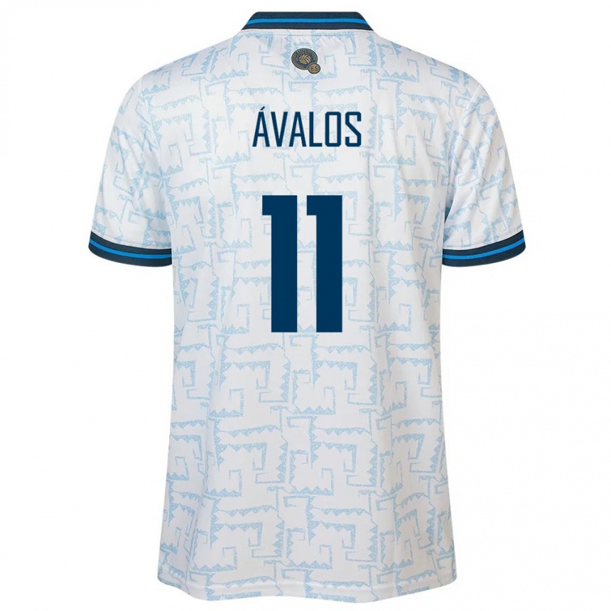 Kids Football El Salvador Raúl Ávalos #11 White Away Jersey 24-26 T-Shirt