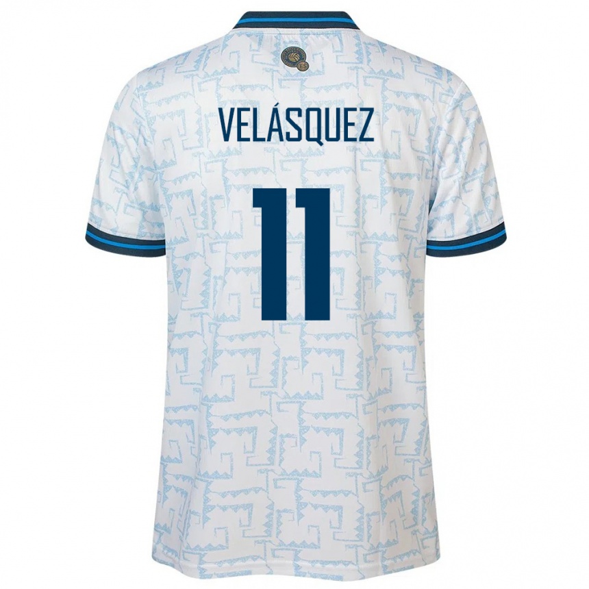 Kids Football El Salvador Jackeline Velásquez #11 White Away Jersey 24-26 T-Shirt