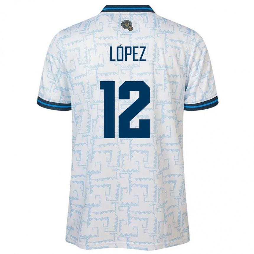 Kids Football El Salvador Abigaíl López #12 White Away Jersey 24-26 T-Shirt