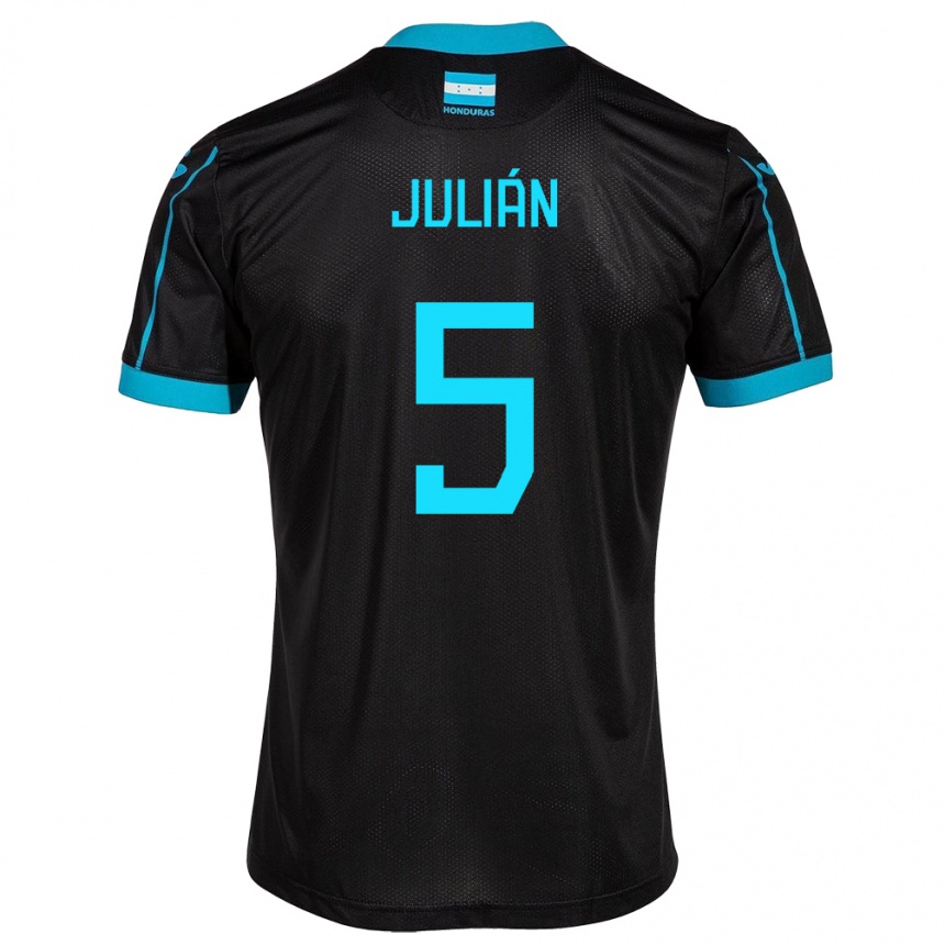 Kids Football Honduras Julián Martínez #5 Black Away Jersey 24-26 T-Shirt