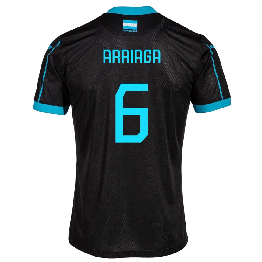 Kids Football Honduras Javier Arriaga #6 Black Away Jersey 24-26 T-Shirt