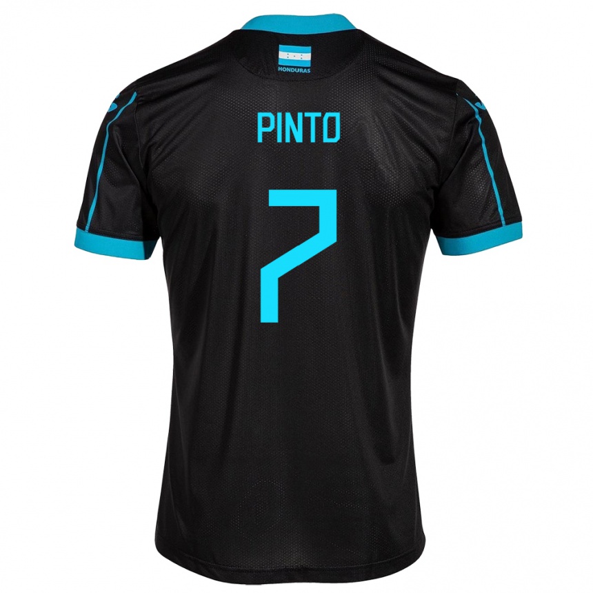 Kids Football Honduras José Pinto #7 Black Away Jersey 24-26 T-Shirt