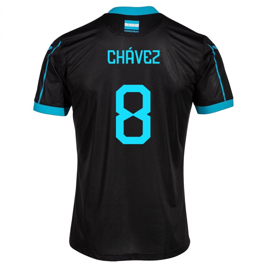 Kids Football Honduras Gerson Chávez #8 Black Away Jersey 24-26 T-Shirt