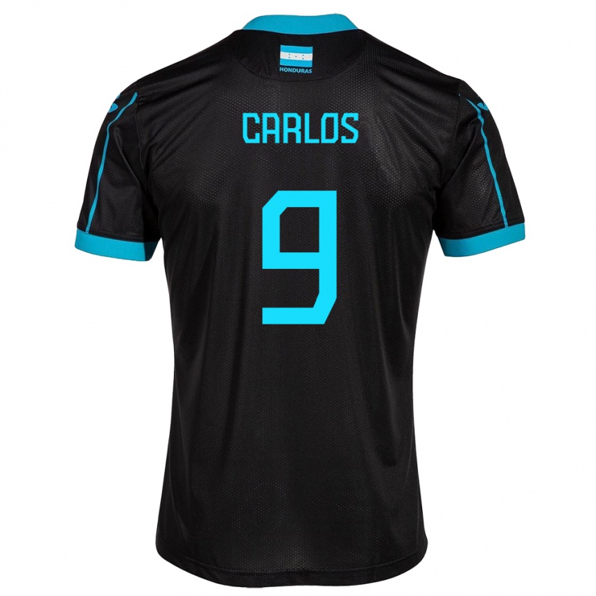 Kids Football Honduras Carlos Mejía #9 Black Away Jersey 24-26 T-Shirt