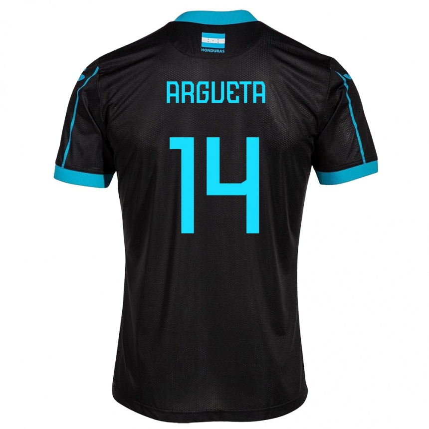 Kids Football Honduras Carlos Argueta #14 Black Away Jersey 24-26 T-Shirt