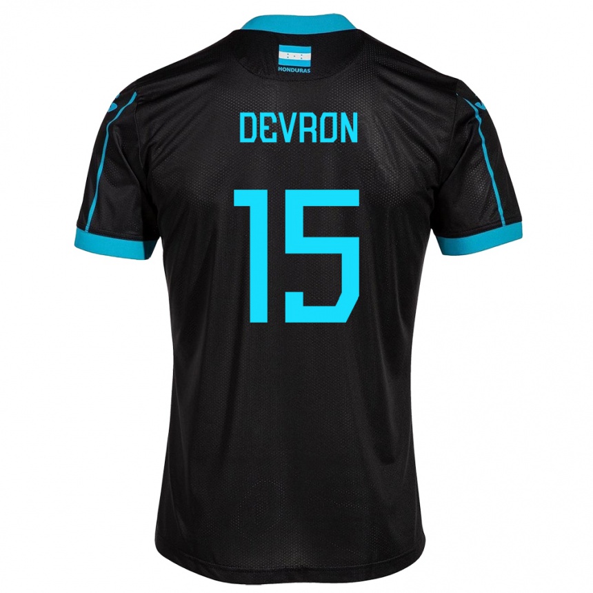 Kids Football Honduras Devron García #15 Black Away Jersey 24-26 T-Shirt