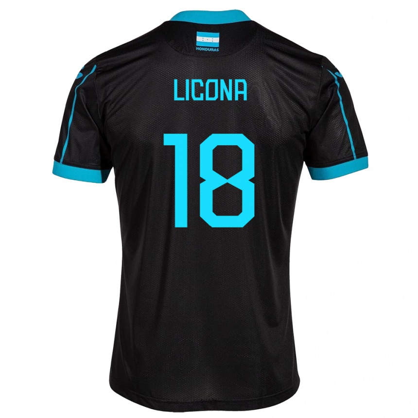 Kids Football Honduras Marlon Licona #18 Black Away Jersey 24-26 T-Shirt