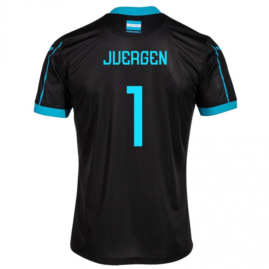 Kids Football Honduras Juergen García #1 Black Away Jersey 24-26 T-Shirt