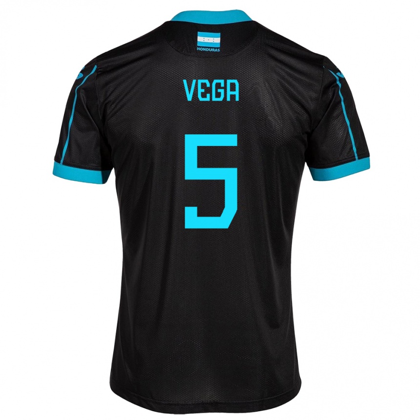 Kids Football Honduras Luis Vega #5 Black Away Jersey 24-26 T-Shirt