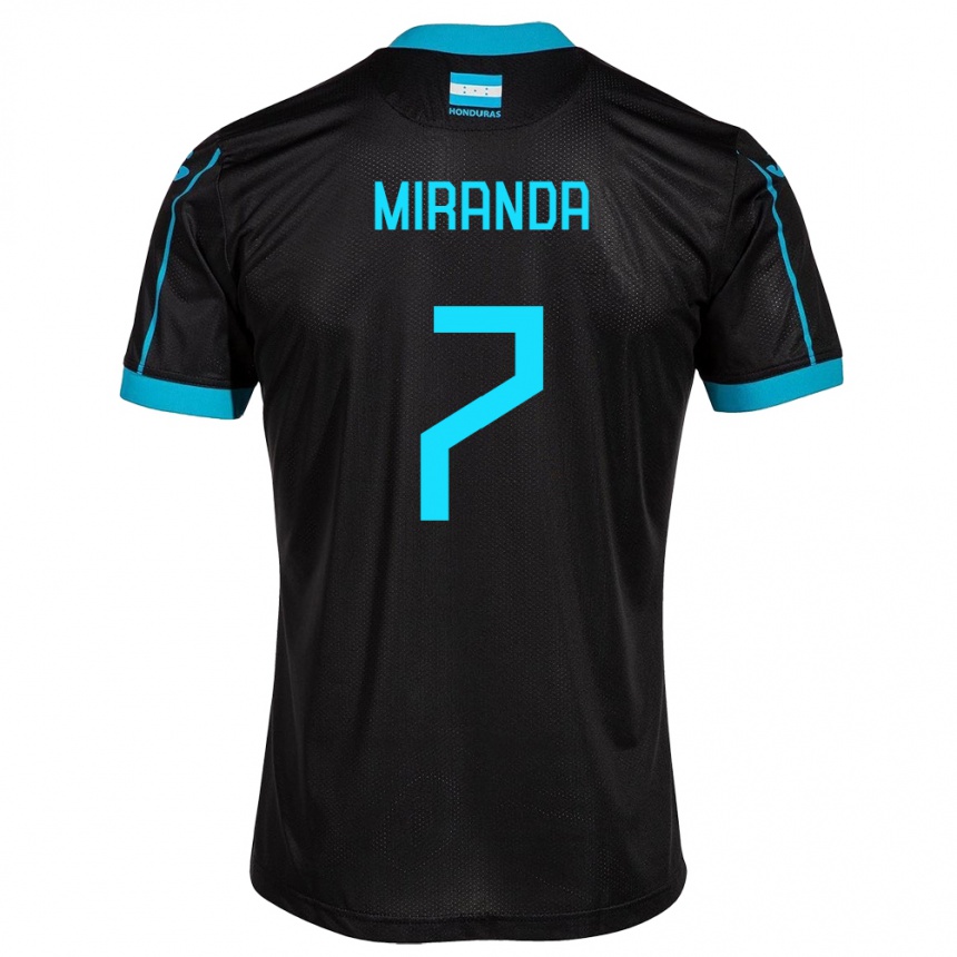 Kids Football Honduras Jeffry Miranda #7 Black Away Jersey 24-26 T-Shirt