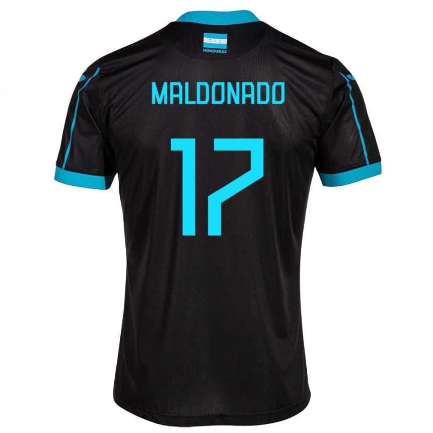 Kids Football Honduras Axel Maldonado #17 Black Away Jersey 24-26 T-Shirt