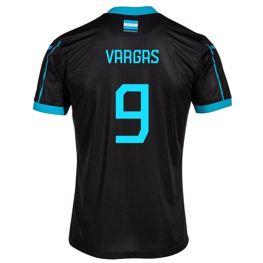 Kids Football Honduras Nayrobi Vargas #9 Black Away Jersey 24-26 T-Shirt