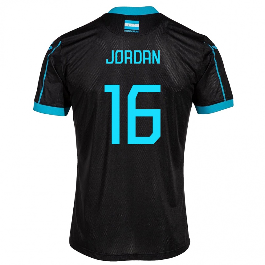 Kids Football Honduras Jordan García #16 Black Away Jersey 24-26 T-Shirt