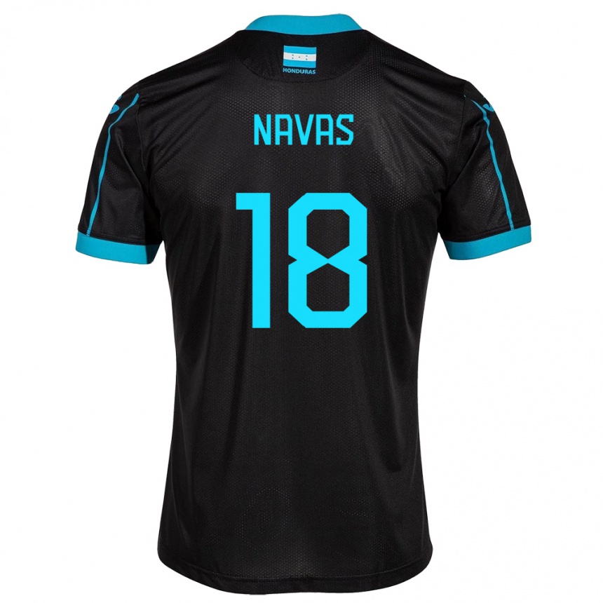 Kids Football Honduras Johan Navas #18 Black Away Jersey 24-26 T-Shirt