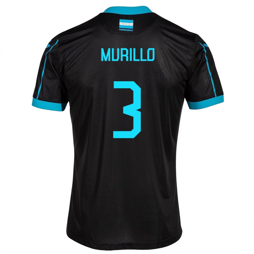 Kids Football Honduras Bárbara Murillo #3 Black Away Jersey 24-26 T-Shirt