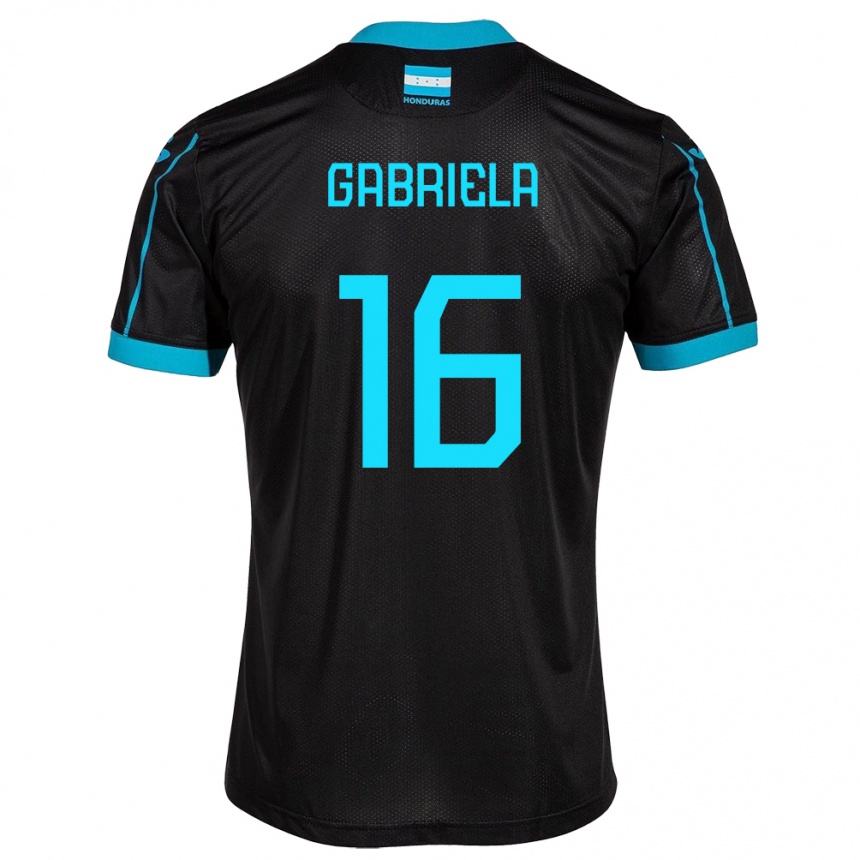 Kids Football Honduras Gabriela García #16 Black Away Jersey 24-26 T-Shirt