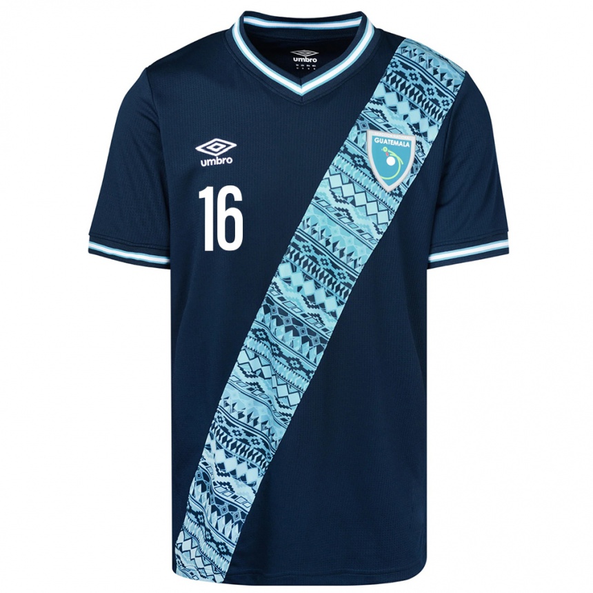 Kids Football Guatemala Jemery Myvett #16 Blue Away Jersey 24-26 T-Shirt