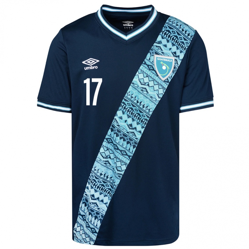 Kids Football Guatemala Sandra Ovando #17 Blue Away Jersey 24-26 T-Shirt