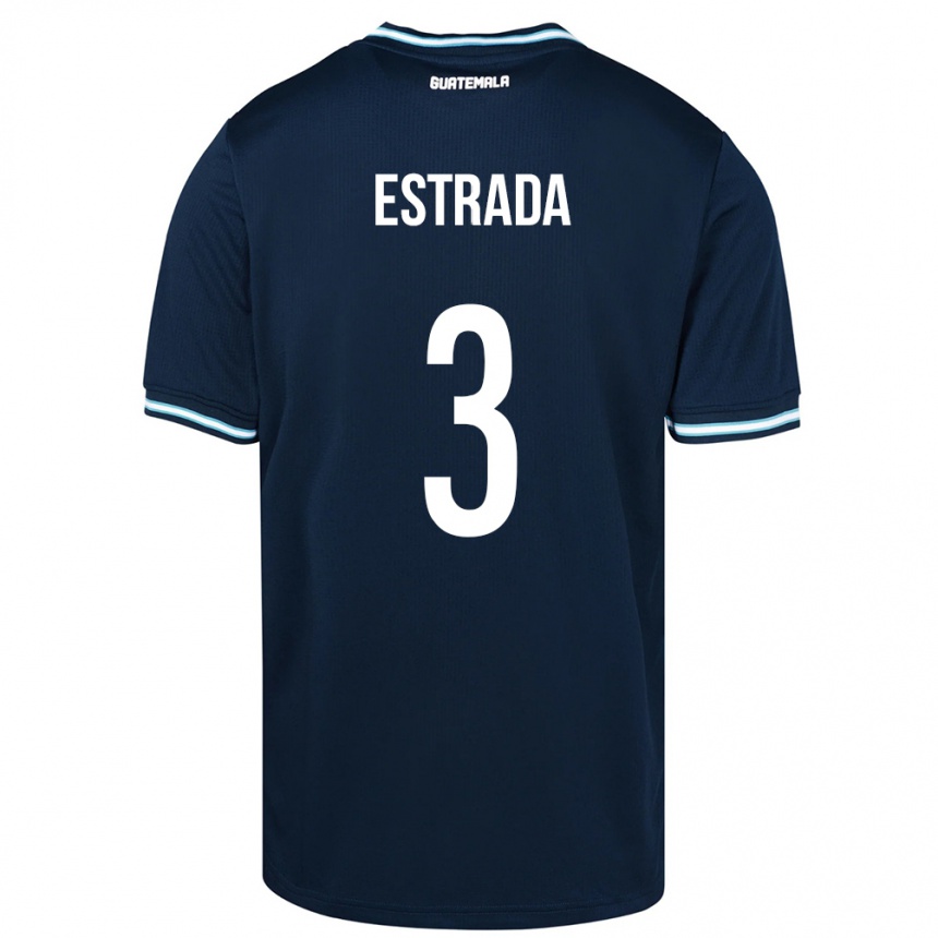 Kids Football Guatemala Carlos Estrada #3 Blue Away Jersey 24-26 T-Shirt