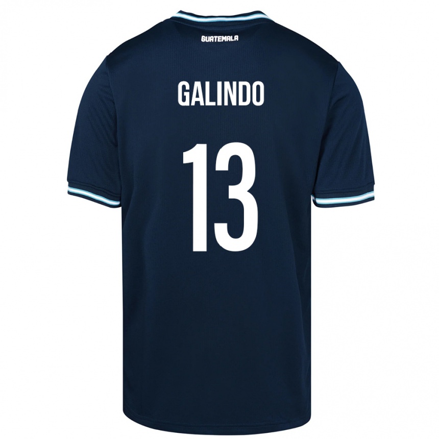 Kids Football Guatemala Alejandro Galindo #13 Blue Away Jersey 24-26 T-Shirt