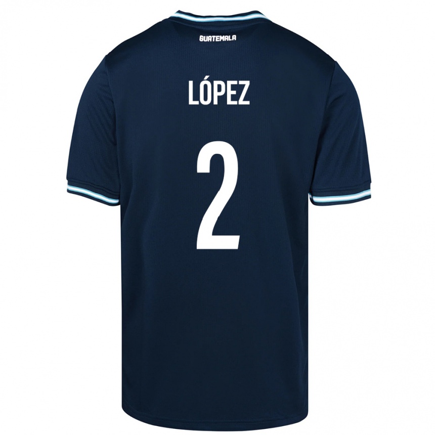Kids Football Guatemala Francisco López #2 Blue Away Jersey 24-26 T-Shirt