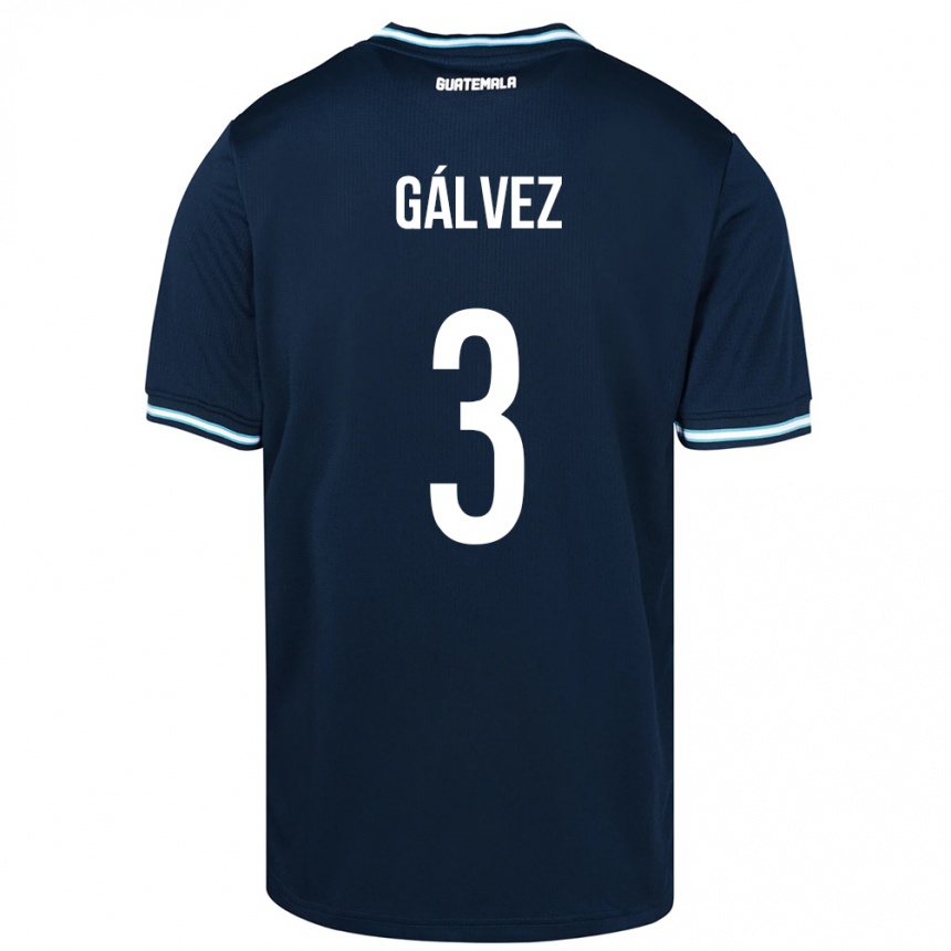 Kids Football Guatemala Fredy Gálvez #3 Blue Away Jersey 24-26 T-Shirt