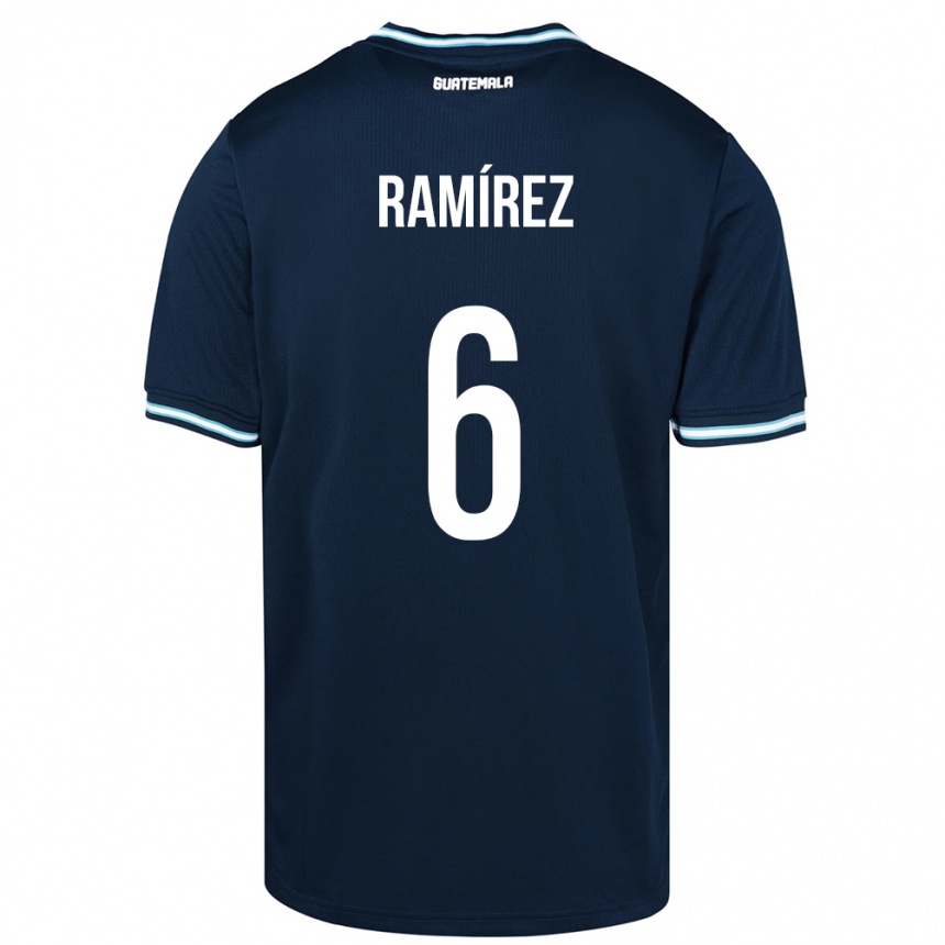 Kids Football Guatemala Kevin Ramírez #6 Blue Away Jersey 24-26 T-Shirt