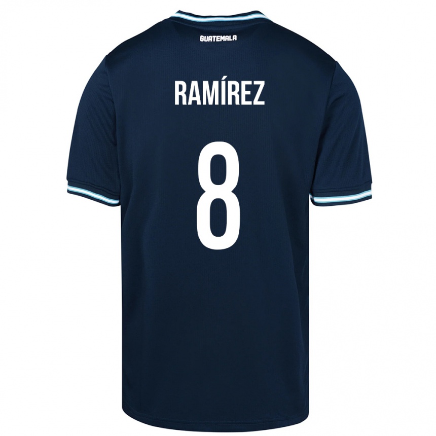 Kids Football Guatemala Dennis Ramírez #8 Blue Away Jersey 24-26 T-Shirt