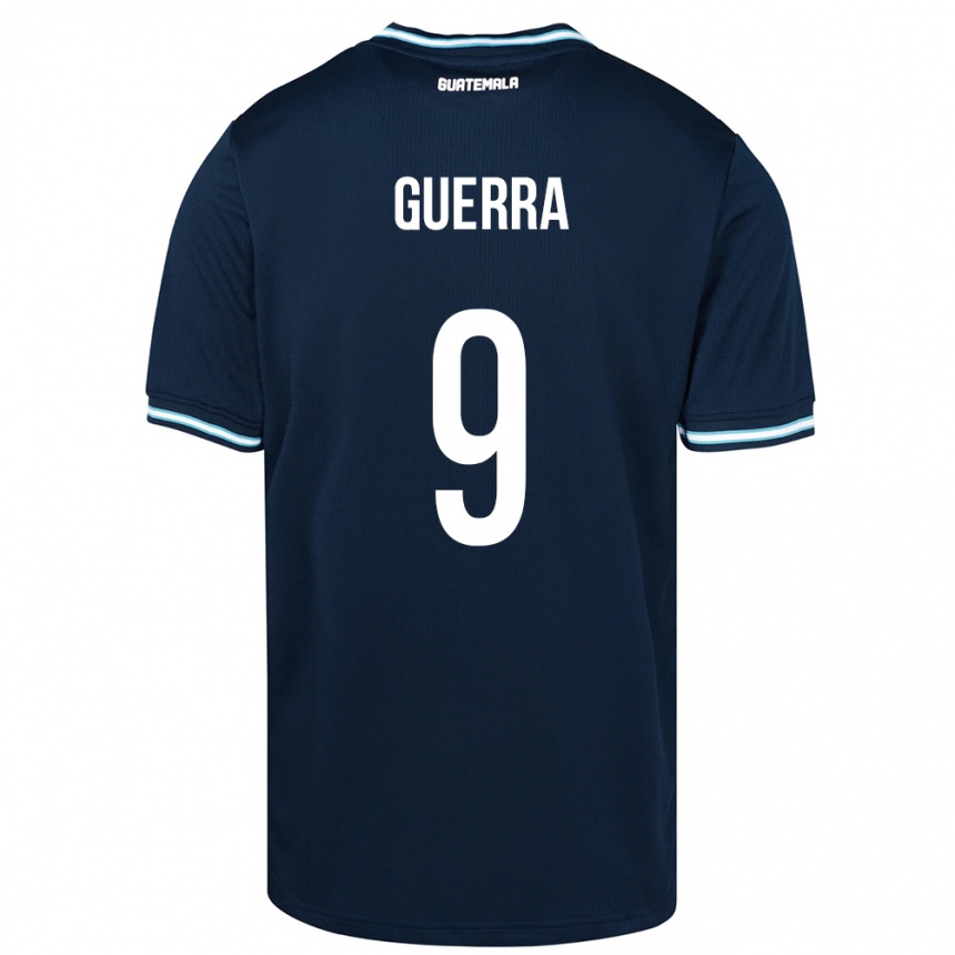 Kids Football Guatemala Oseas Guerra #9 Blue Away Jersey 24-26 T-Shirt