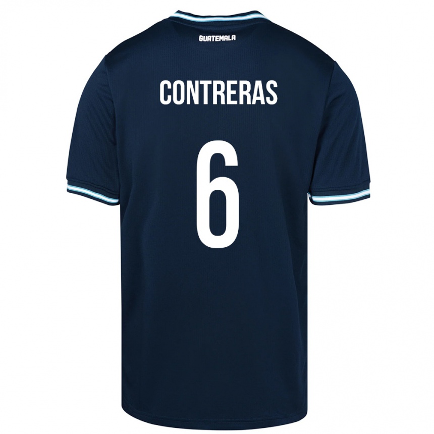 Kids Football Guatemala María Contreras #6 Blue Away Jersey 24-26 T-Shirt