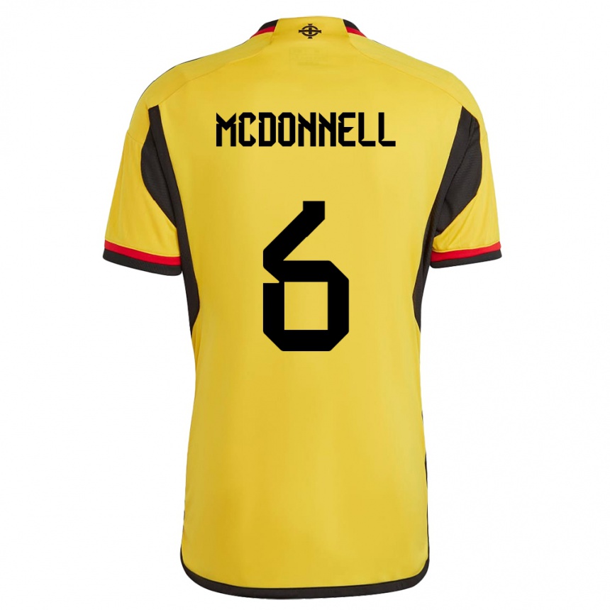 Kids Football Northern Ireland Jamie Mcdonnell #6 White Away Jersey 24-26 T-Shirt