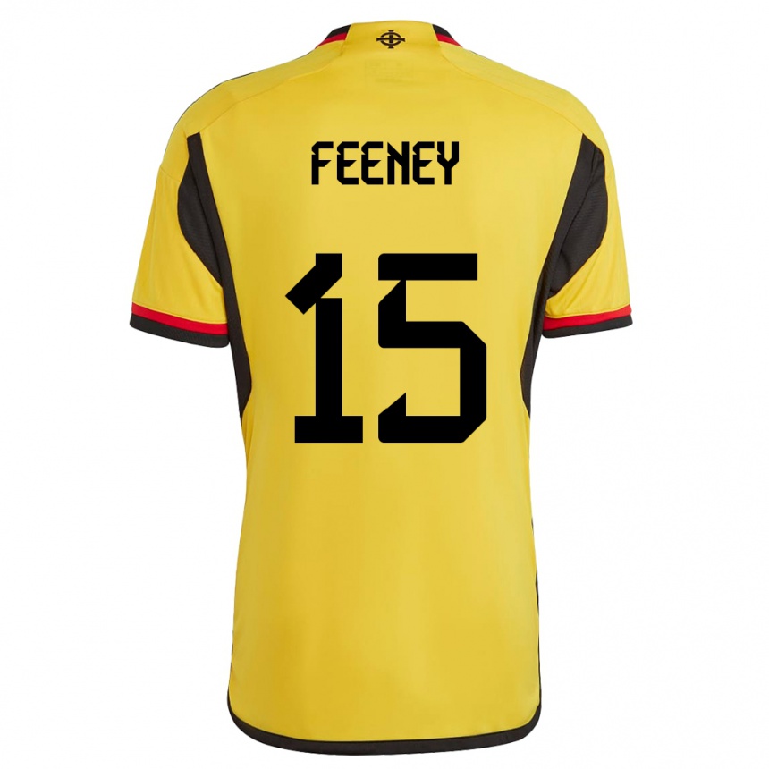 Kids Football Northern Ireland George Feeney #15 White Away Jersey 24-26 T-Shirt