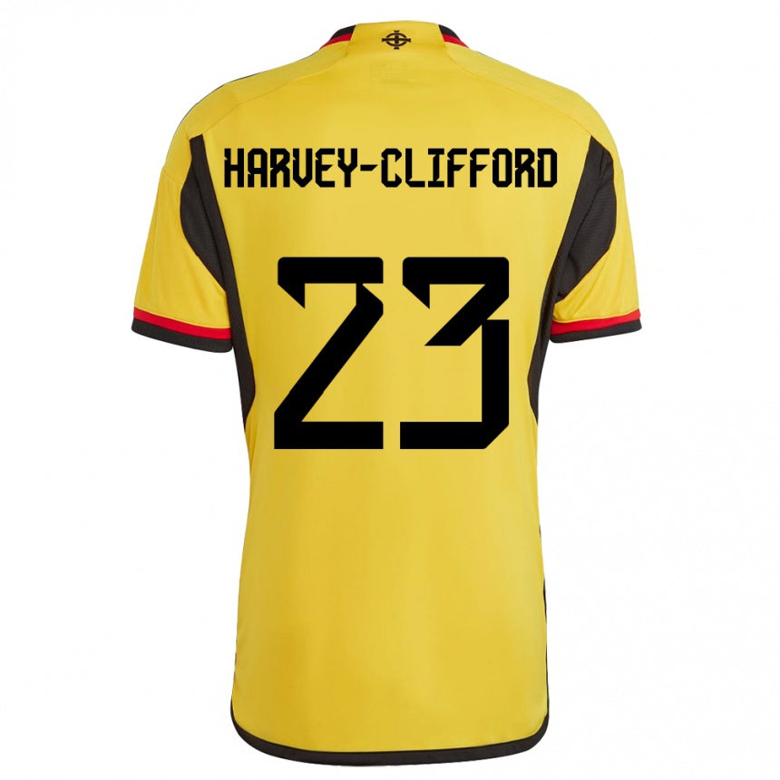 Kids Football Northern Ireland Maddy Harvey-Clifford #23 White Away Jersey 24-26 T-Shirt
