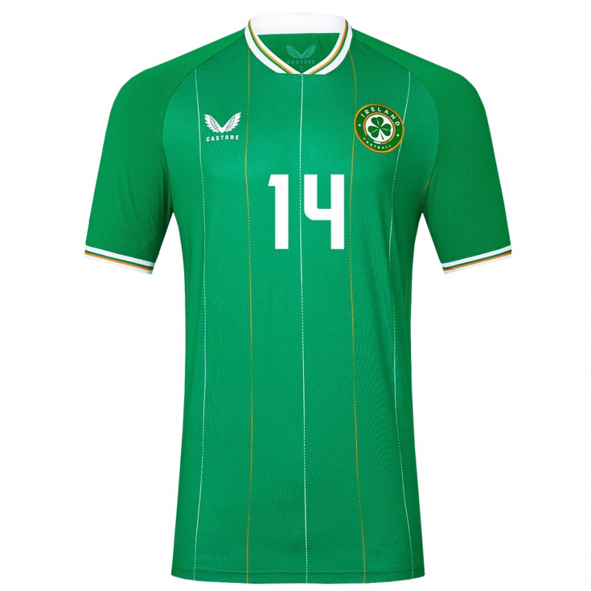 Men Football Ireland John Ryan #14 Green Home Jersey 24-26 T-Shirt